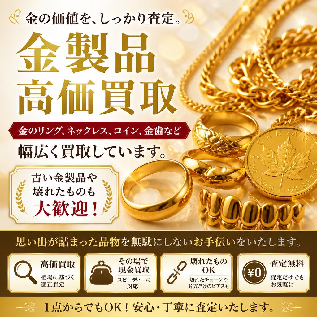 買取対象となる金製品
