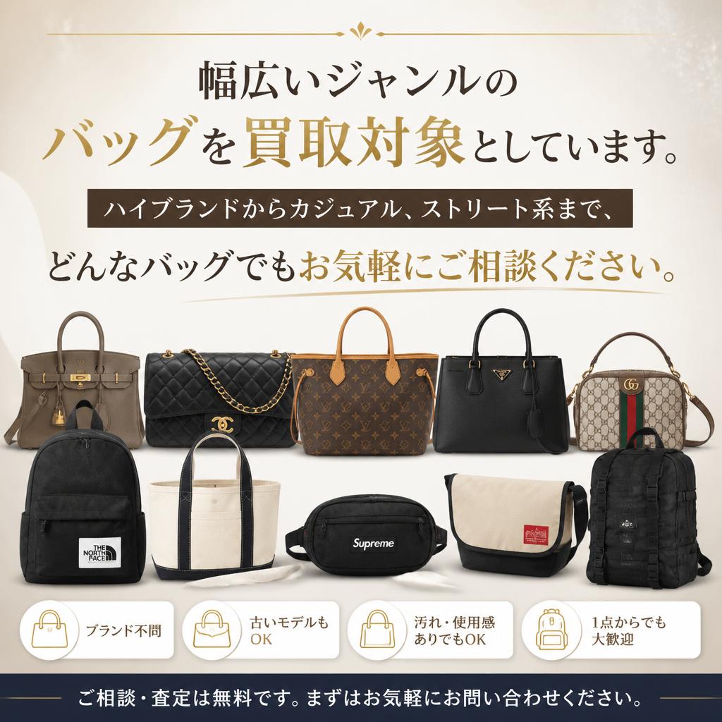 対象となるバッグの種類