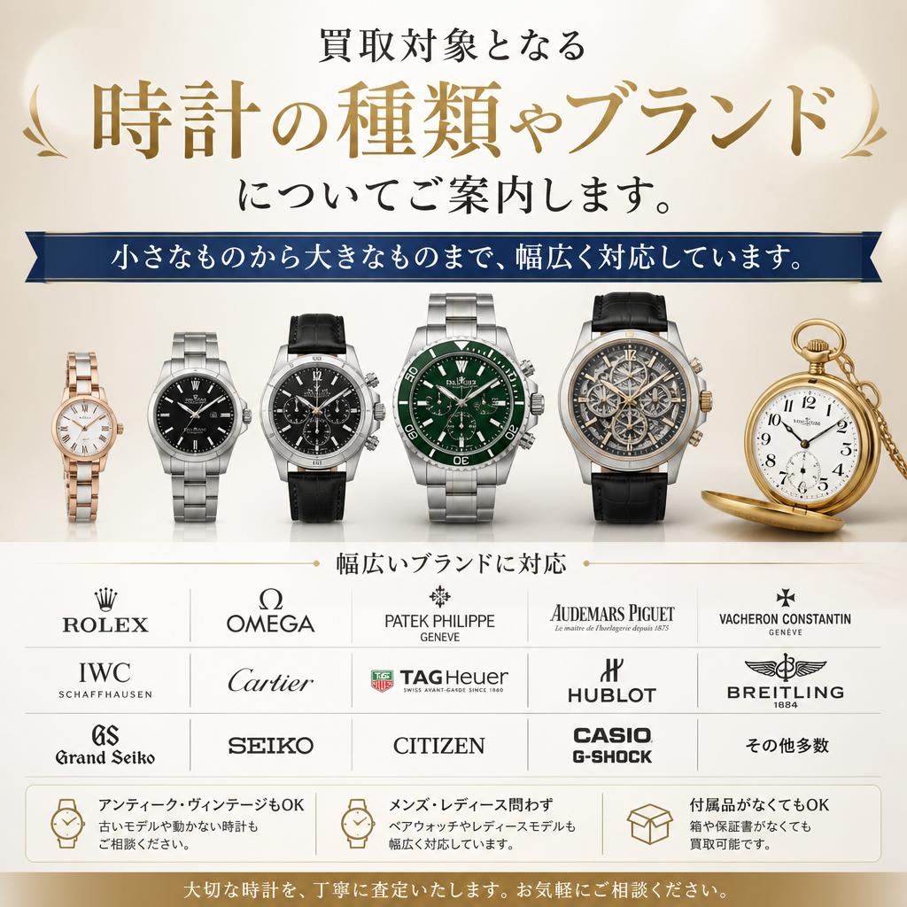 買取対象の時計について